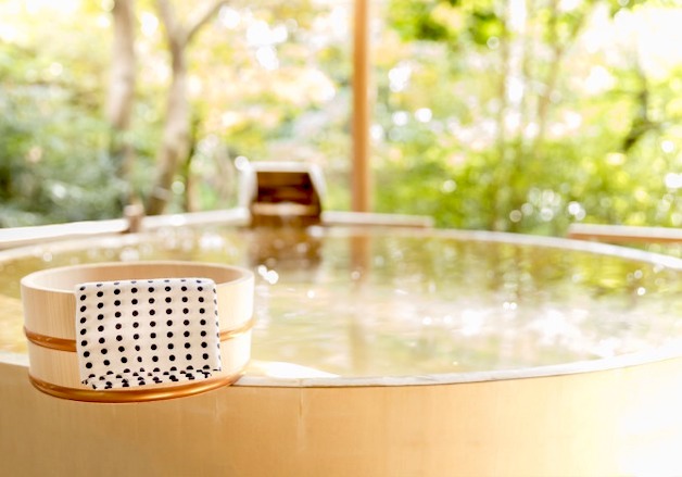 Luxury ryokan with open-air bath (ROTEN-FURO) in the room