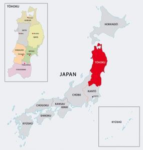 Map of Tohoku = shutterstock