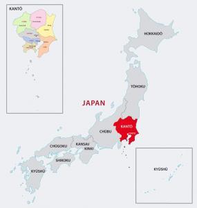 Map of Kanto = shutterstock