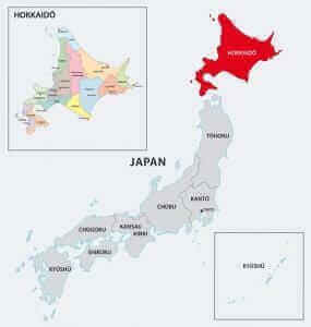 Map of Hokkaido = shutterstock
