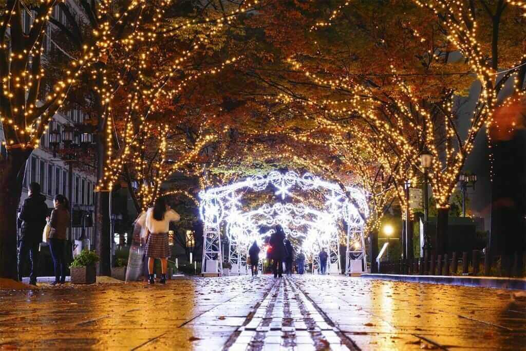 Christmas lights decoration in Osaka, Japan