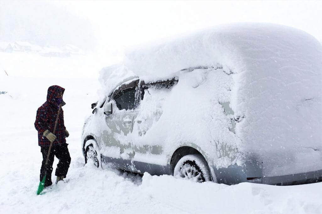 In snowy areas, there are so many snows in one night