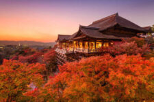 Kyoto, Japan at Kiyomizu-dera Temple during autumn season = Shutterstock