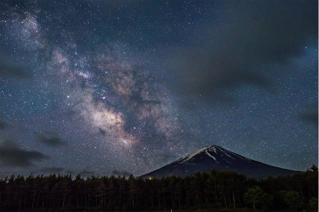 Mt Fuji and milky way = Shutterstock