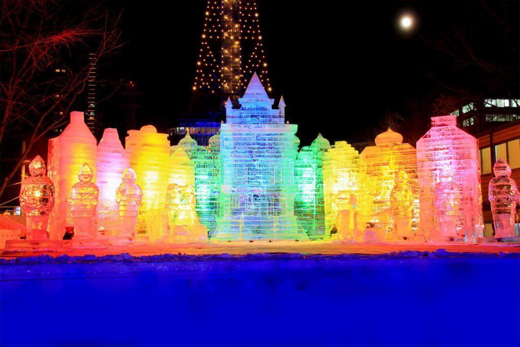 View of the Sapporo Snow Festival, Hokkaido