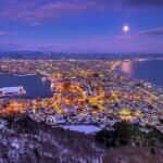 Twilight night view of Hakodate from Mount Hakodate, winter season, Hokkaido, Japan = Shutterstock