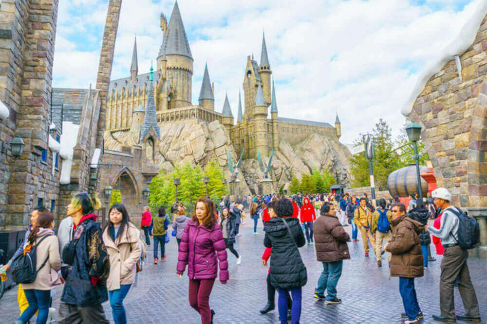 Universal Studios Japan (USJ). According to 2014 Theme Index Global Attraction Attendance Report, USJ is ranked fifth among the top 25 amusement parks worldwide = Shutterstock