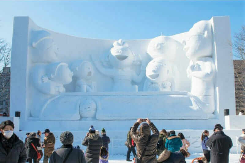 Snow sculpture at Sapporo Snow Festival site on February in Sapporo, Hokkaido, japan. The Festival is held annually at Sapporo Odori Park