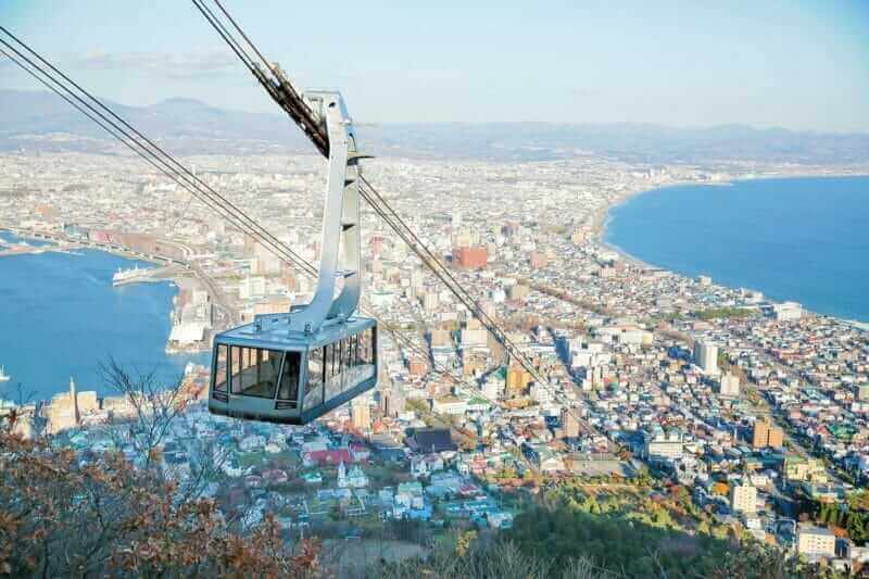 Up to the top of Hakodateyama can be reached in 3 minutes by cable car, Hakodate, Hokkaido