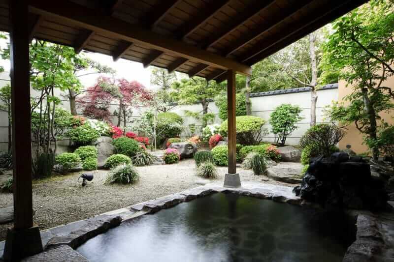 Many hotels and Ryokan are equipped with an elegant outdoor bath, Hakodate, Hokkaido
