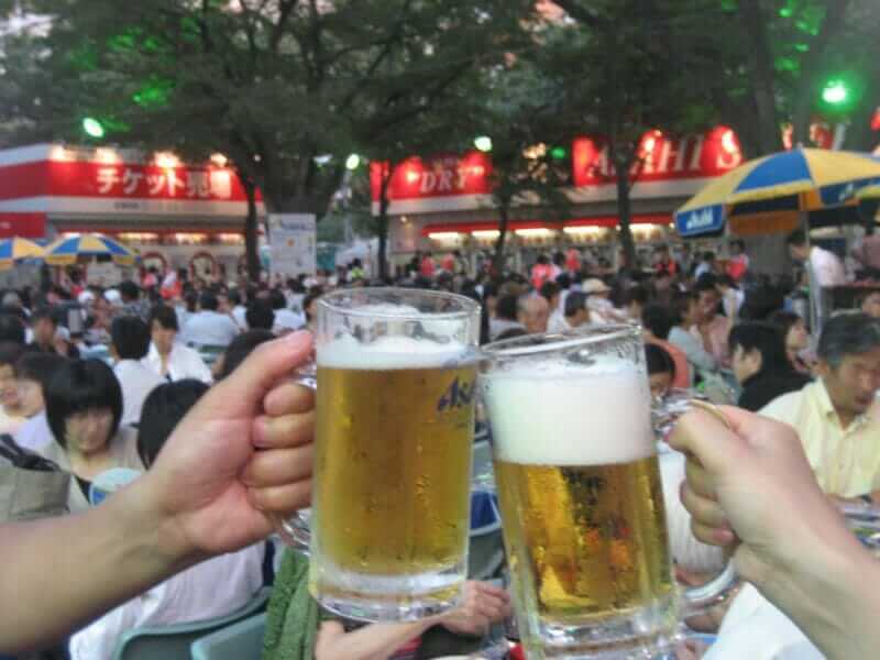 At the Odori Park in Sapporo, beer garden is open every year from late July to mid August