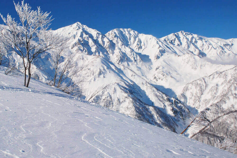 In Hakuba you can enjoy skiing while watching the beautiful mountains representing Japan = shutterstock