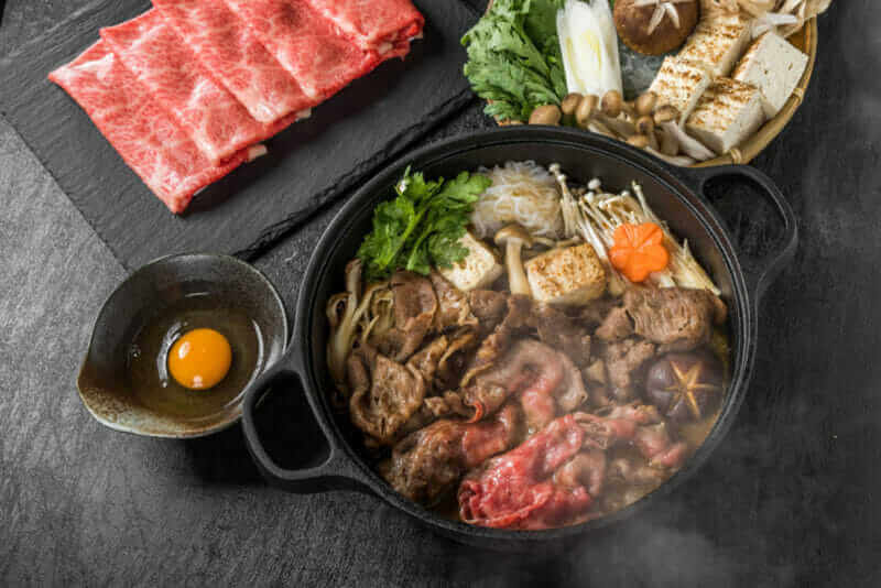 Sukiyaki (pot cuisine of famous Japanese beef = shutterstock