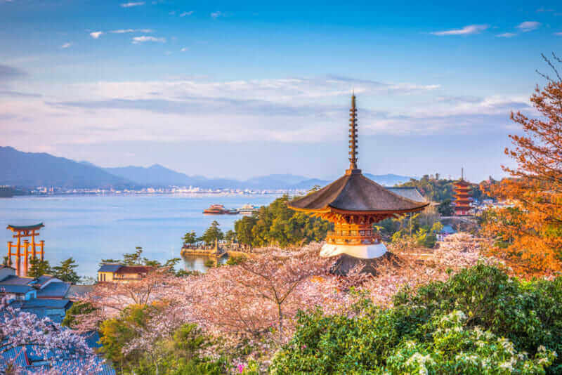 Miyajima, Hiroshima, Japan spring landscape = shutterstock