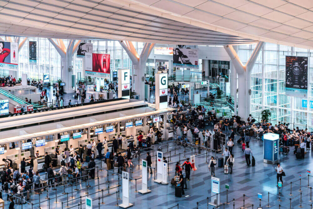 Haneda Airport is one of the two primary airports that serve the Greater Tokyo Area = shutterstock