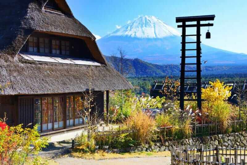 Saiko Iyashino-Sato Nenba ancient japanese village is a reconstructed Japanese village where visitors can explore In each individual building = shutterstock