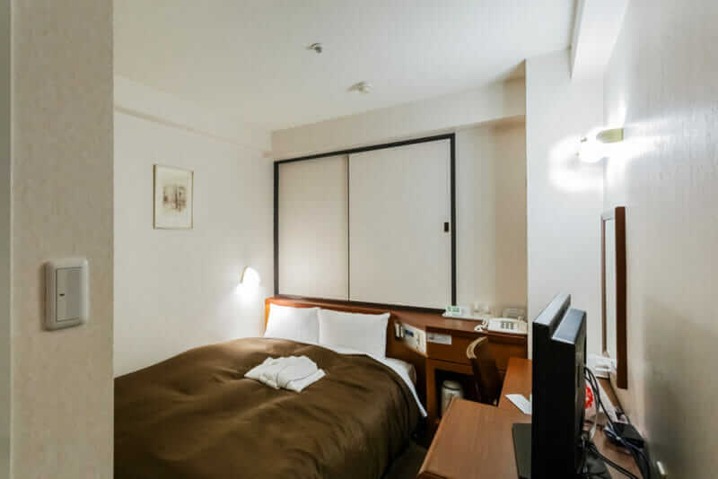 A typical small business hotel room which is cheap and suitable to spend a couple of nights on a business trip = shutterstock
