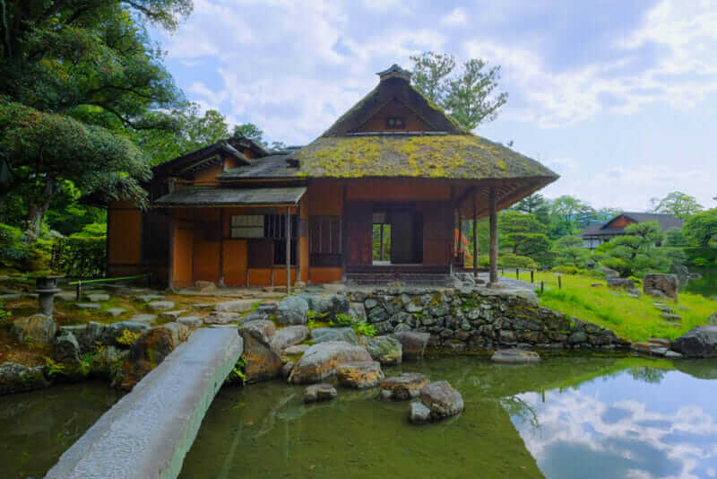 The Katsura Imperial Villa ( Katsura Rikyu), or Katsura Detached Palace, is a villa with associated gardens and outbuildings in the western suburbs of Kyoto, Japan = shutterstock