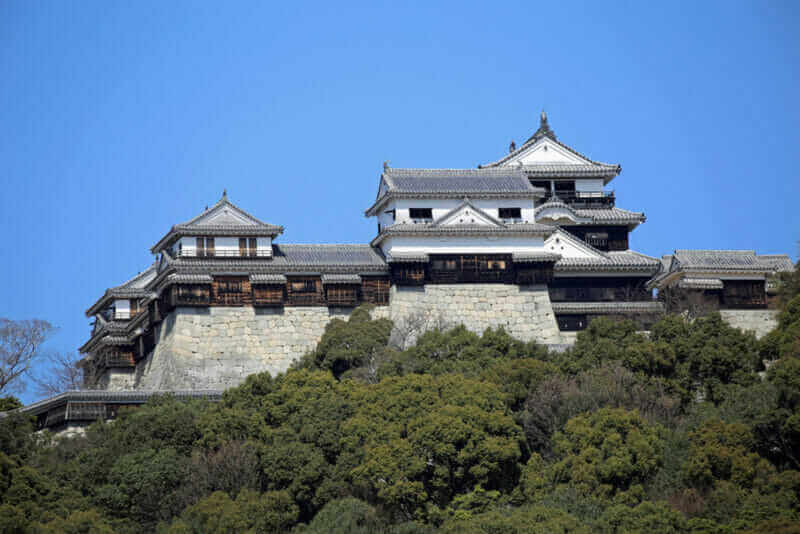 Matsuyama Castle in early spring = shutterstock