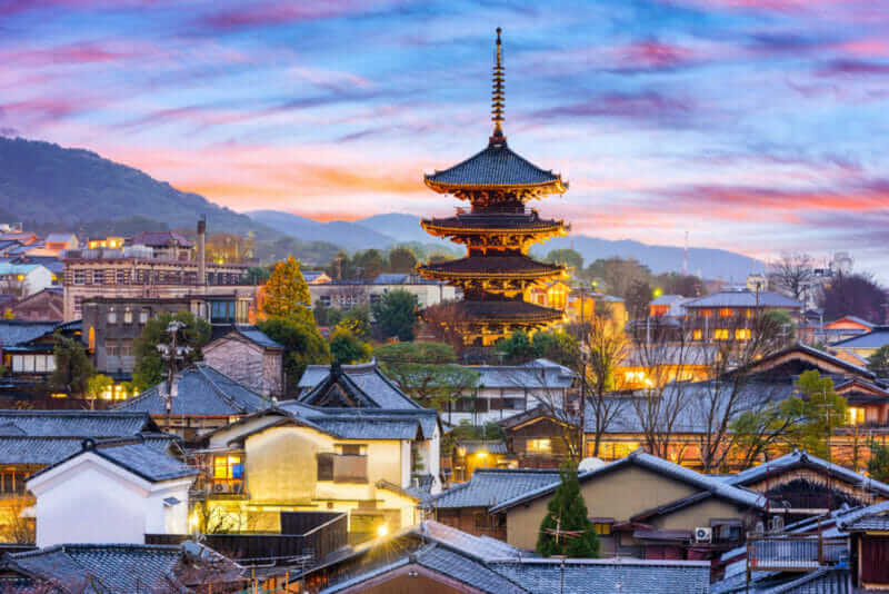 Kyoto, Japan cityscape in Higashiyama historic district = shutterstock