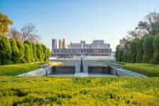 Hiroshima Peace Memorial Museum in Japan with blue sky = shutterstock
