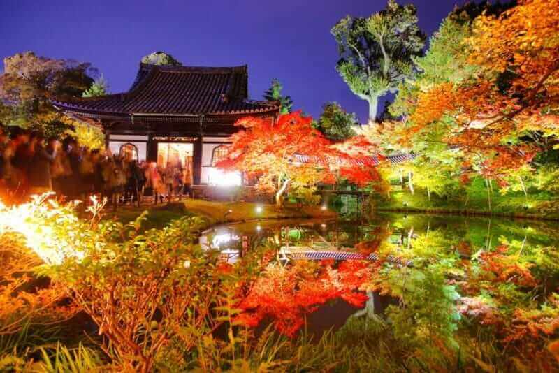 Kaizando Hall is major monuments in Kodaiji Temple. the most beautiful time is the autumn maple leaves illumination during November, Kyoto, Japan = shutterstock