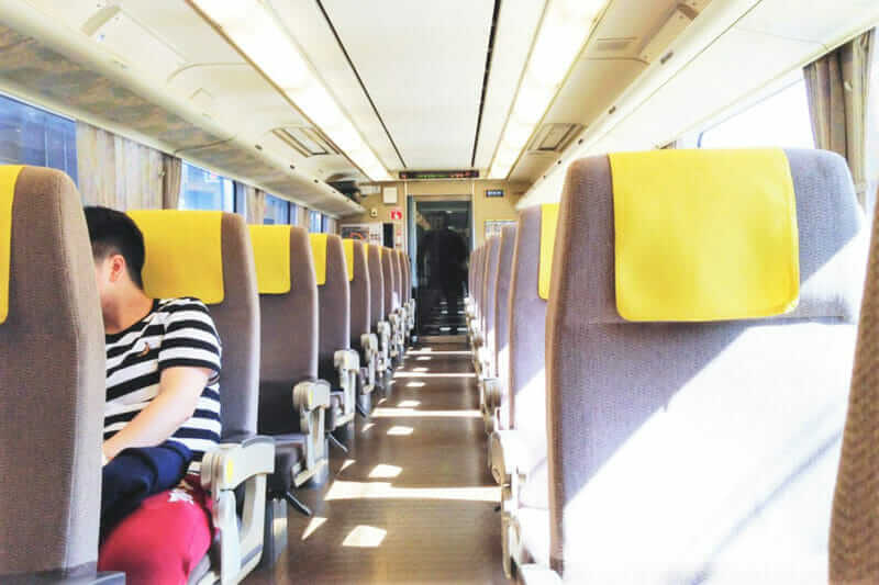 Interior of the Haruka Limited Express airport train = shutterstock