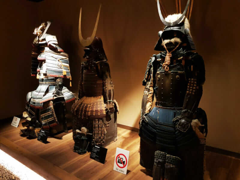 A exhibition of Japanese Samurai armors at Samurai Museum in Tokyo, Japan = shutterstock