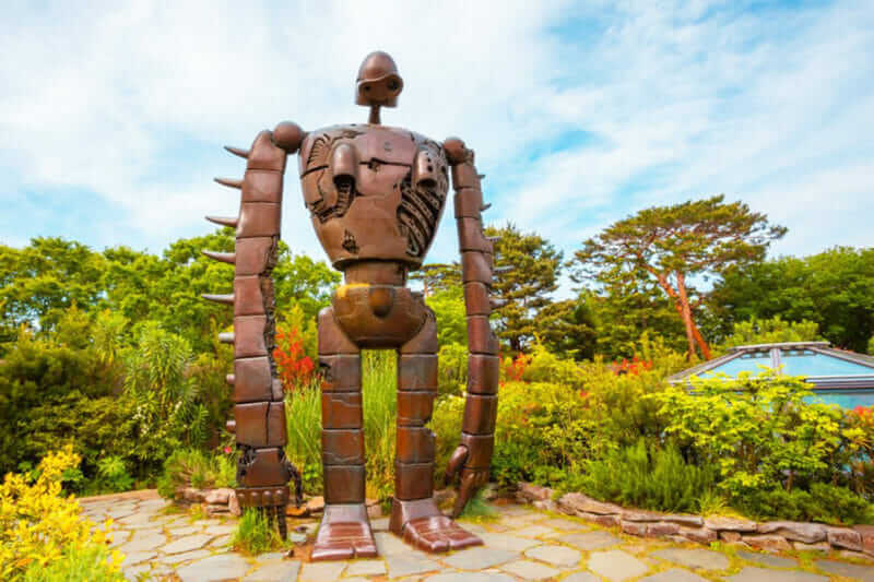 The Robot statue on an open garden space at Ghibli museum Mitaka, Tokyo, Japan= shutterstock