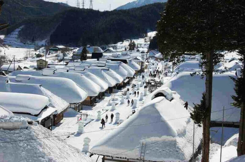 Ouchijuku village in winter, Fukushima Prefecture, Japan