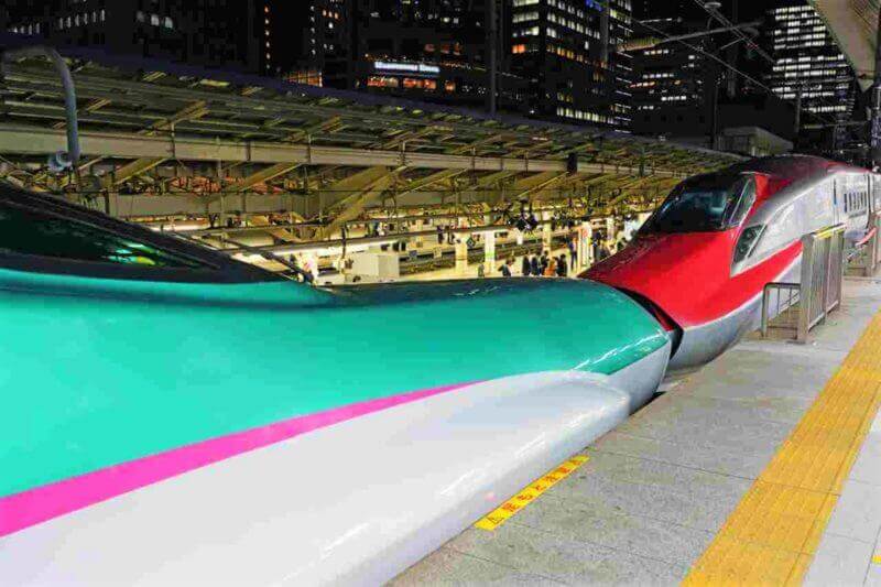 Shinkansen vehicles of other routes are often connected with the main route vehicles and are operated together to the station on the way, Tokyo, Japan = shutterstock