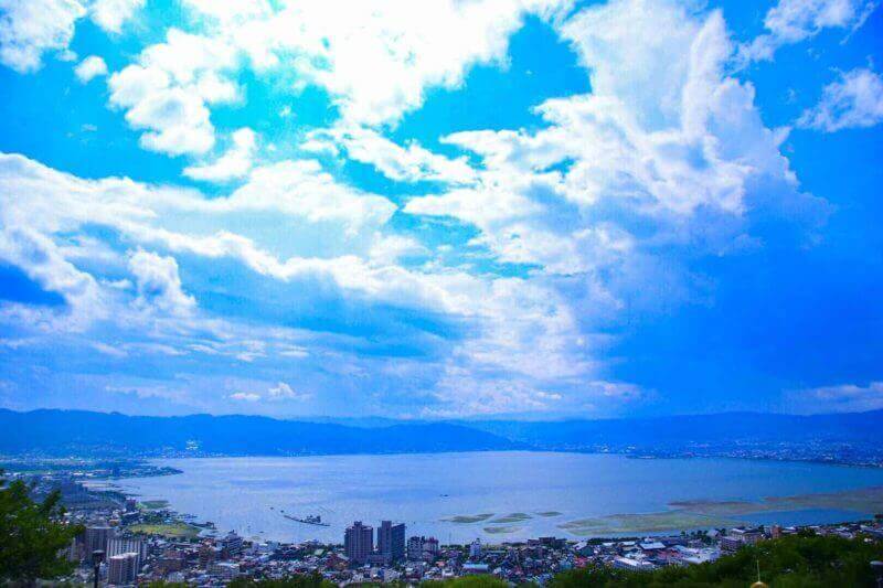Suwa Lake is a quiet and beautiful lake, Nagano Prefecture, Japan