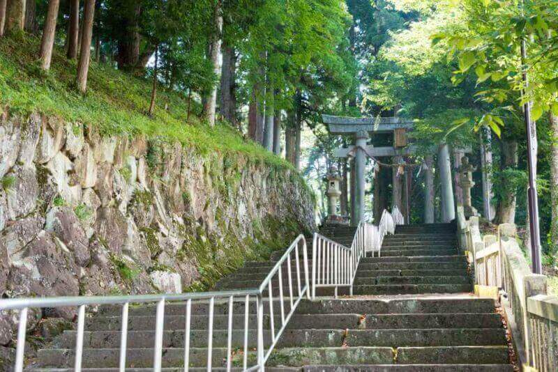 Approach to Keta Wakamiya Shrine. a famous historic site in Hida, Gifu, Japan = shutterstock