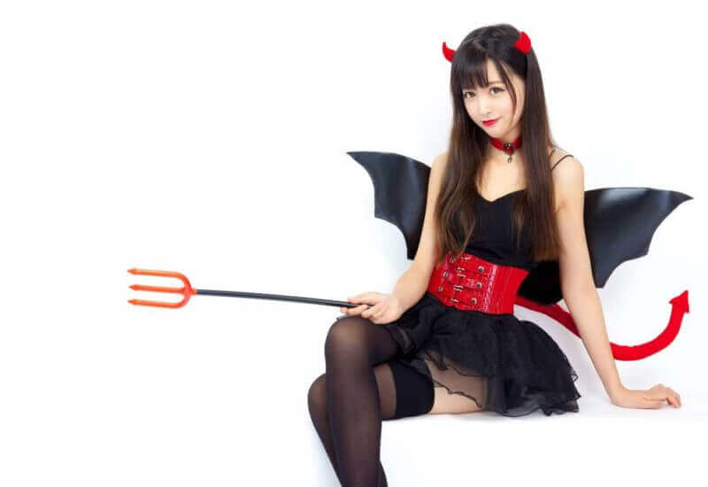 devil girl cosplay Halloween woman sexy glamour = shutterstock