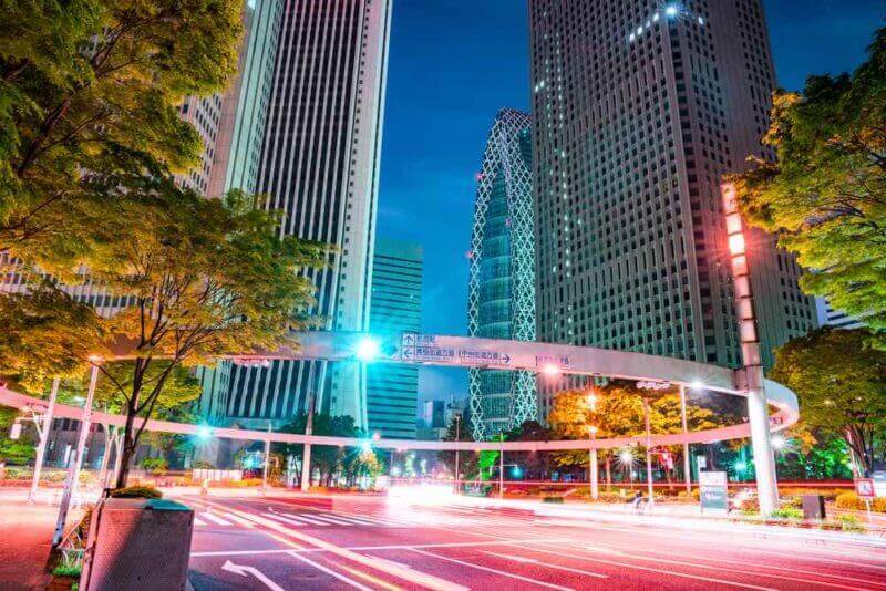Intersection at Shinjuku,A famous spot where is used in a movie "Kimi no Na wa" aka "Your Name", Tokyo, Japan = shutterstock