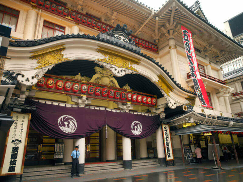 Kabukiza Theatre in the Ginza district of Tokyo in Japan, This is the principal theater in Tokyo for the traditional kabuki drama form = shutterstock