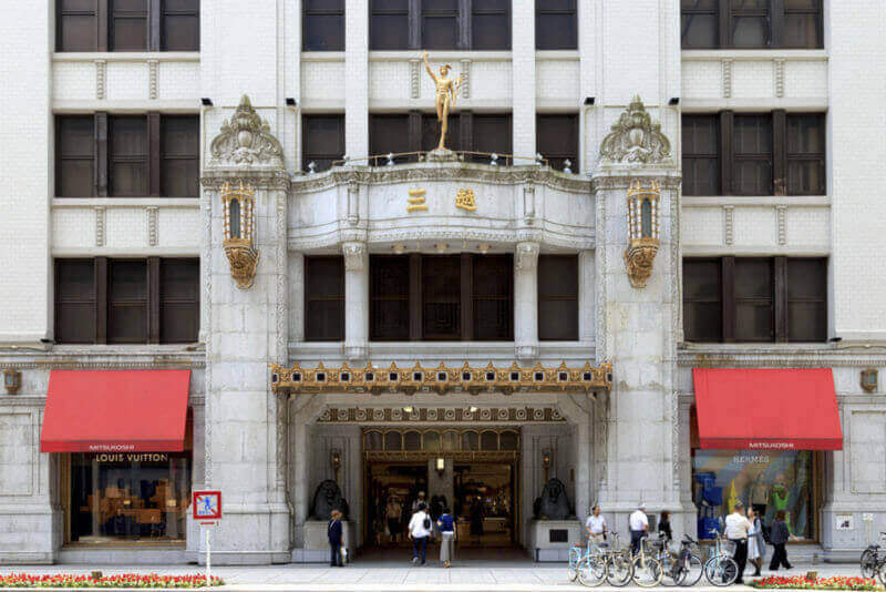The Mitsukoshi Department Store in the Nihonbashi section of Tokyo: Mitsukoshi, Ltd. is an international department store chain with headquarters in Tokyo, Japan = shutterstock