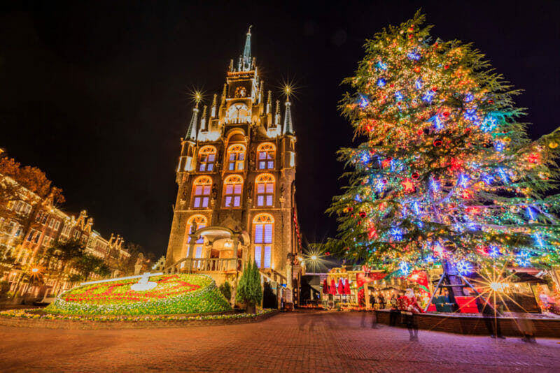 Huis Ten Bosch is a theme park in Nagasaki, Japan, which recreates the Netherlands by displaying real size copies of old Dutch buildings = shutterstock