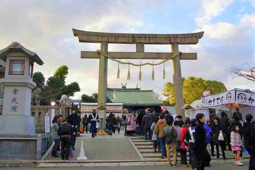 January 2 2019: Ikukunitama Shrine is a Shinto shrine located in Tennoji-ku, Osaka Prefecture, Japan = Shutterstock