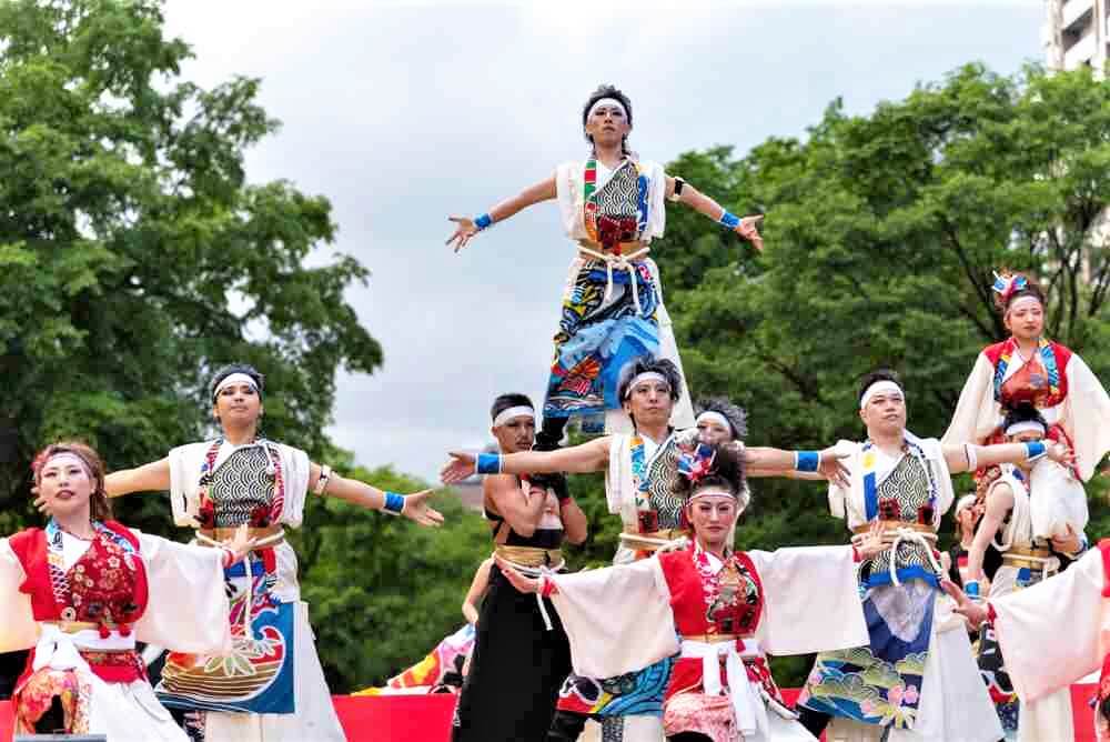 JUNE 09, 2018 : YOSAKOI Soran Festival. Powerful dance performances parade in Odori Park, Sapporo, Hokkaido. Many teams showcase the original dance. A very popular festival for tourists = Shutterstock