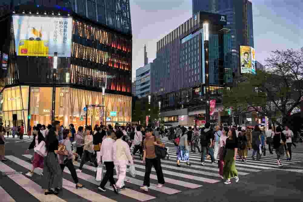 October 2, 2018: Traffic and urban life in the Ginza district of Tokyo, Japan = Shutterstock