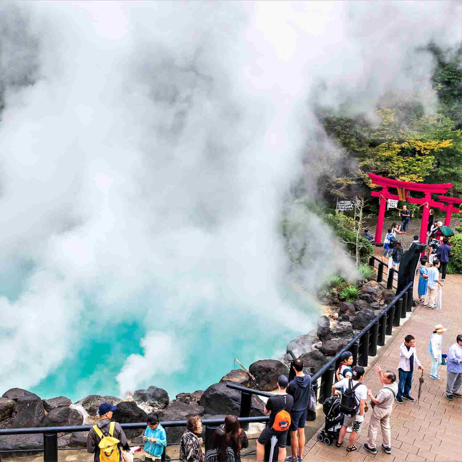 The blue hot spring water (Umii jigoku= Sea Hell) 