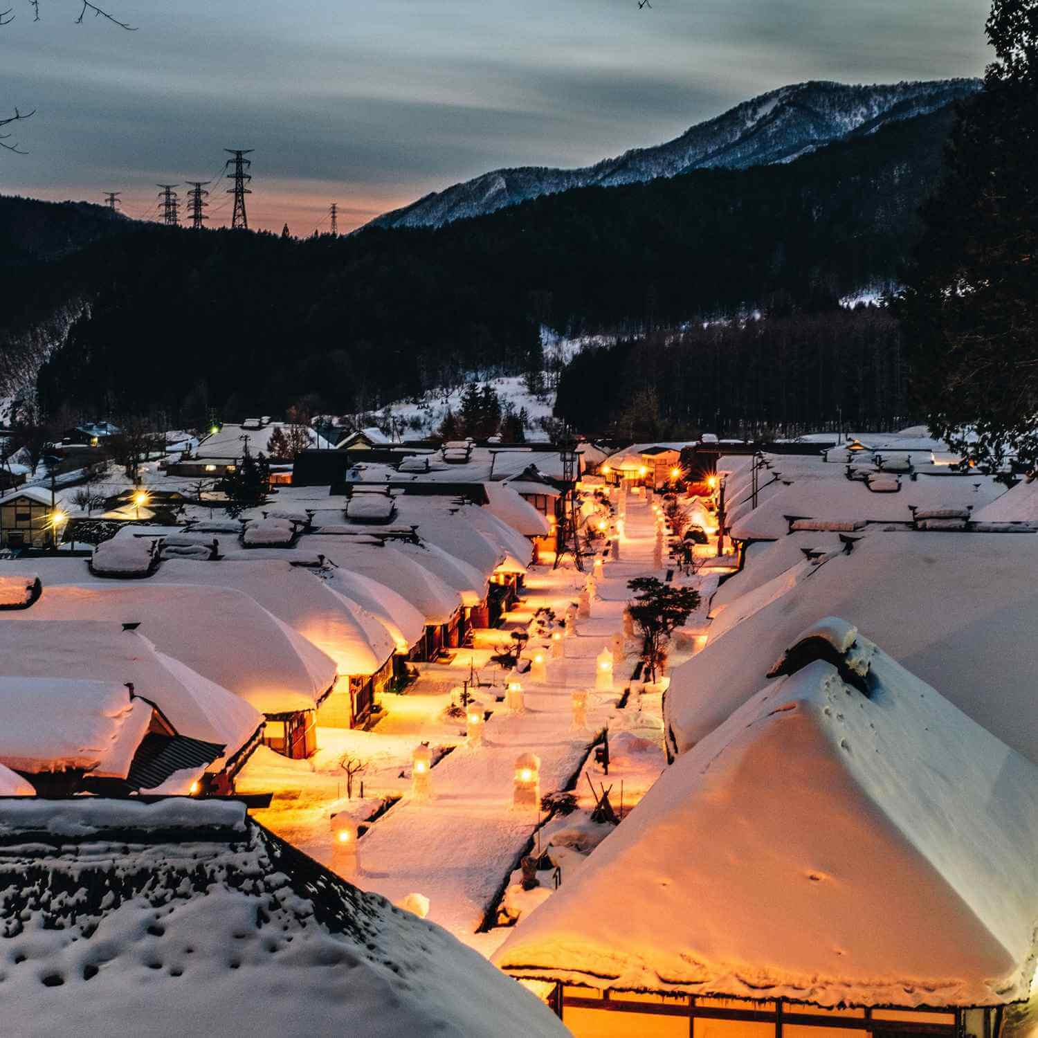 Photos of snow-covered villages10 Ouchi-juku