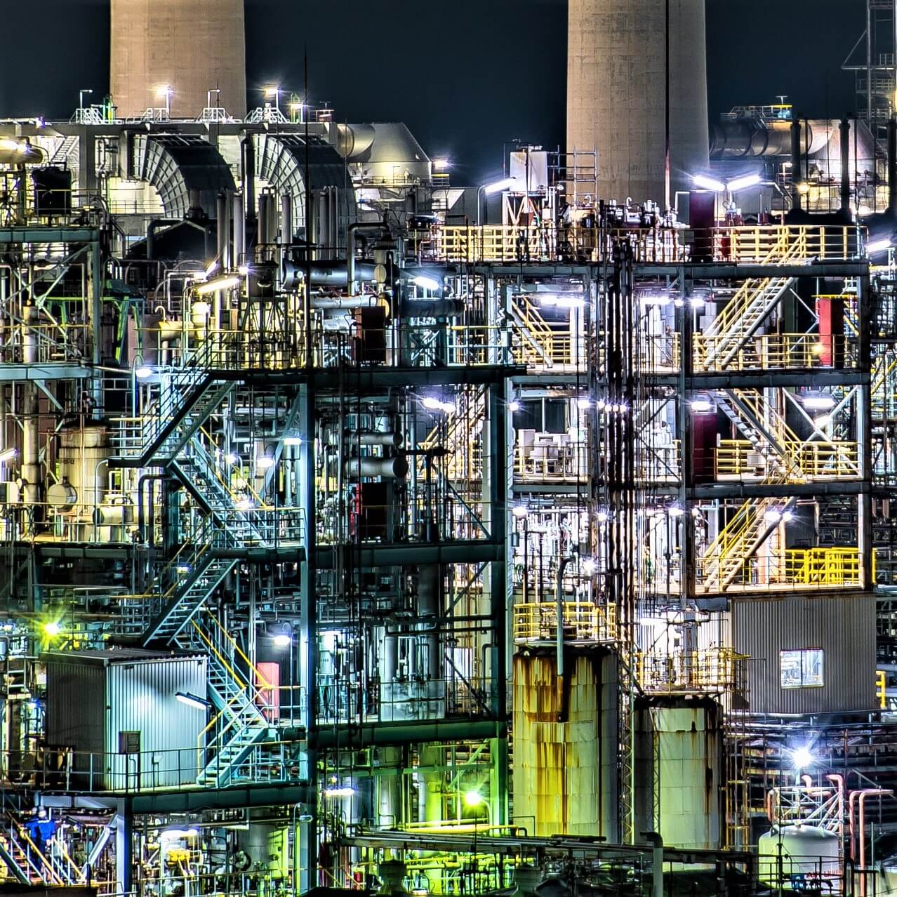 Night view of Japanese factories 1