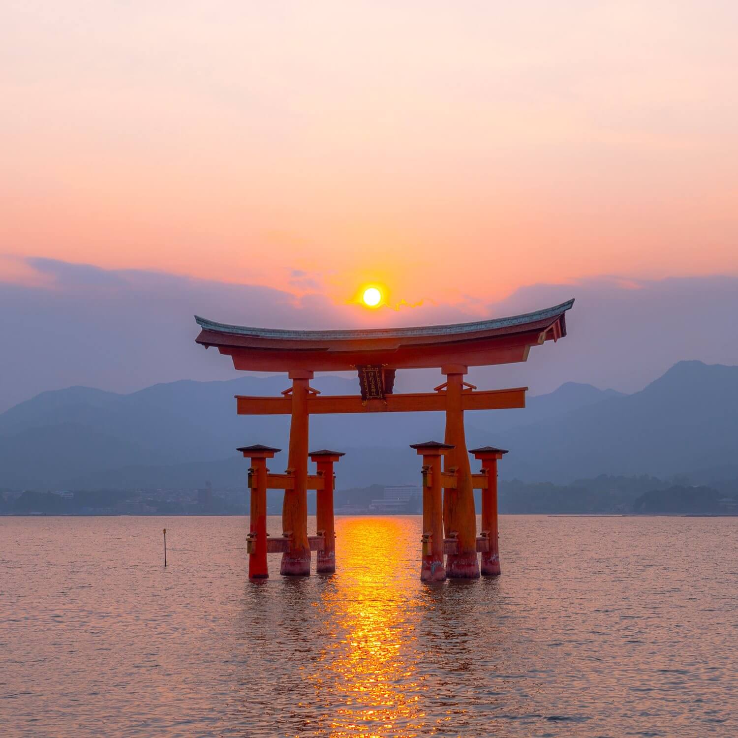 The torii gate of Itsukushima Shrine on Miyajima Island = Shutterstock 10