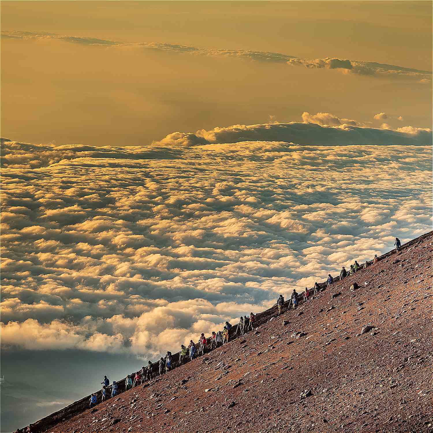 Climbing Mt. Fuji in summer = Shutterstock 9