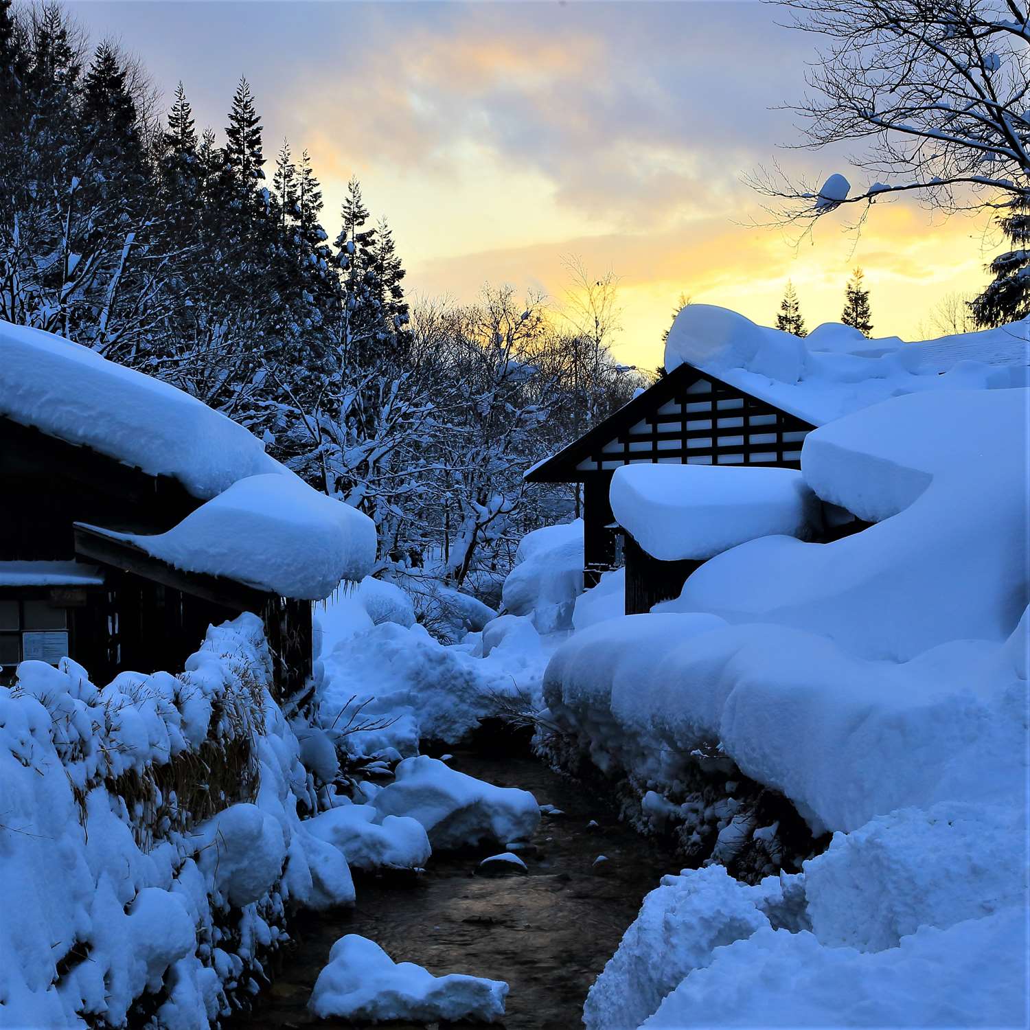 Nyuto Onsen covered with snow in winter, Akita Prefecture 2