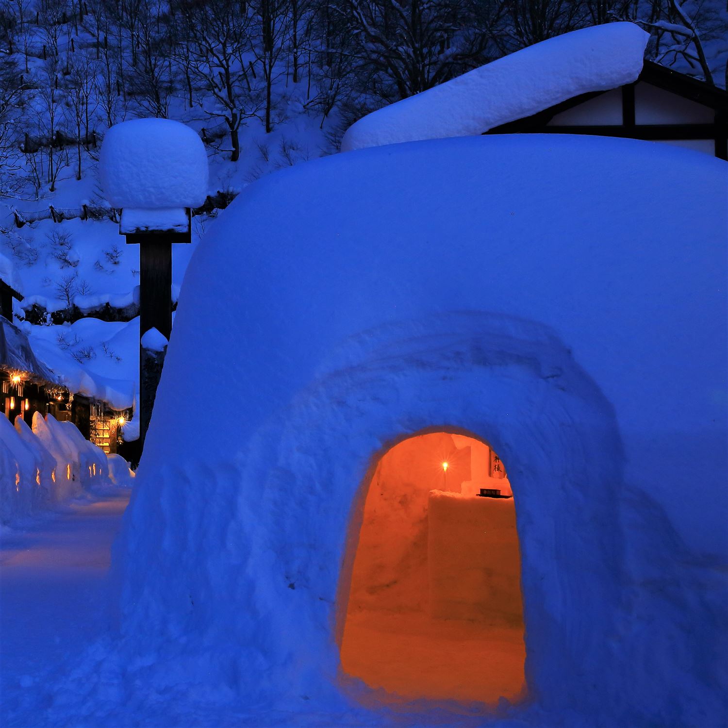 Nyuto Onsen covered with snow in winter, Akita Prefecture 9
