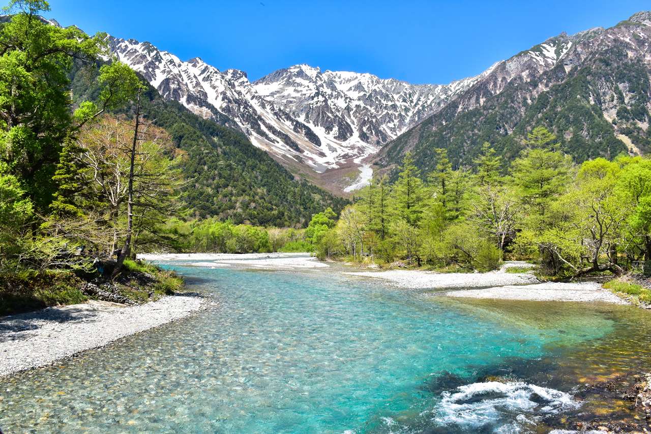 Clear stream of Azusa River, Nagano, Japan=Shutterstock