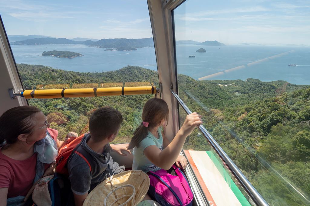 The cable car to Mount Misen, Miyajima island, Japan = Shutterstock